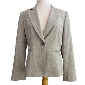 Formal suit jacket Tahari Arthur S. Levine Womens Blazer Light Gray Size 12
